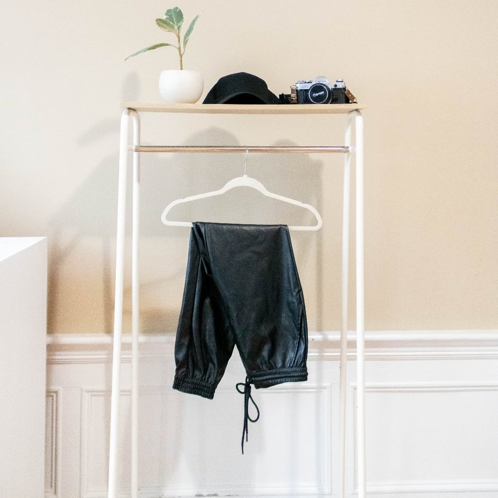 a new day faux leather jogger pants